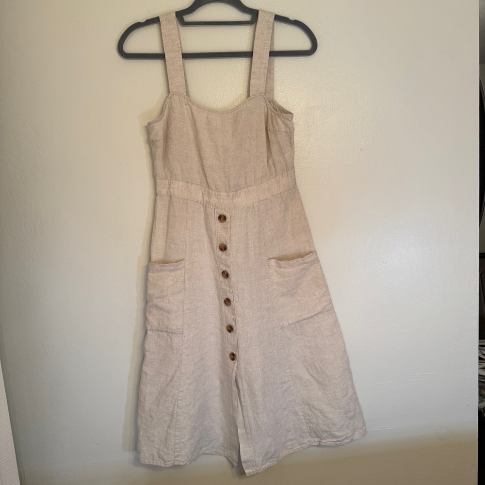 Vince Camuto Beige Linen Dress Size S